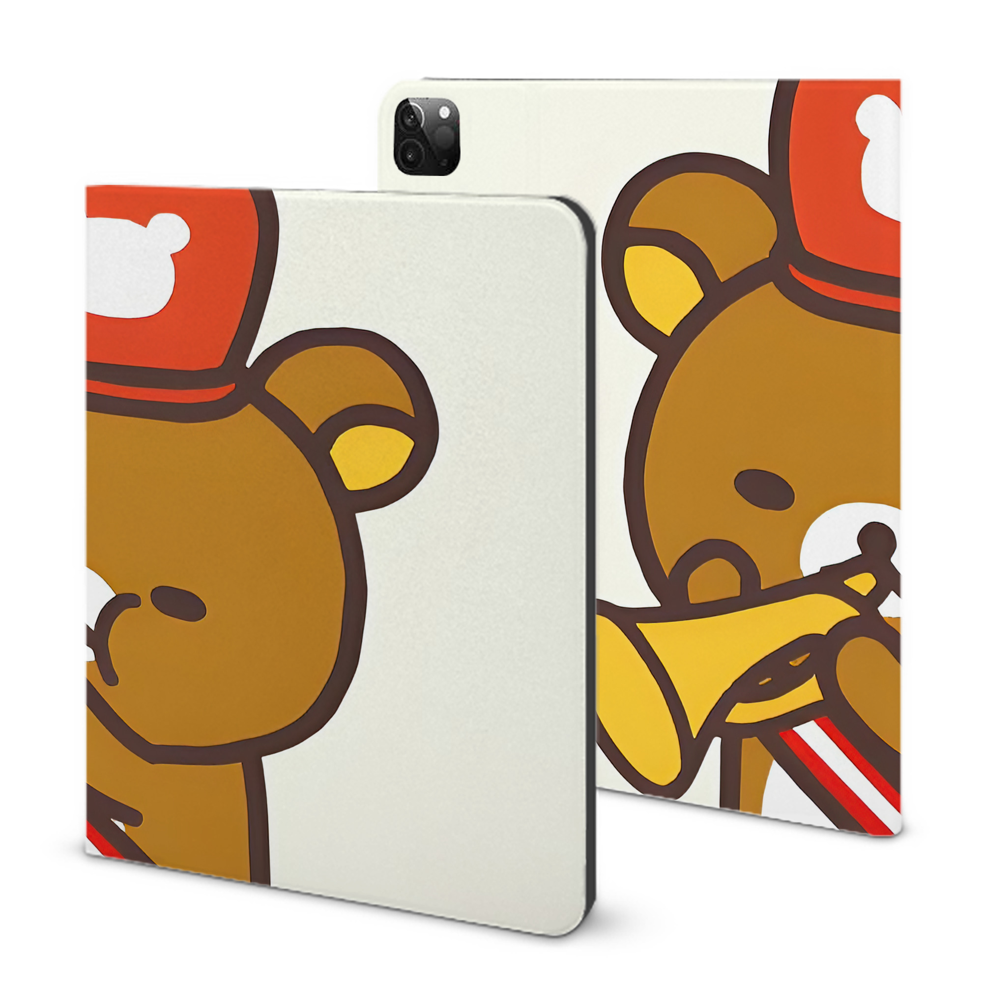 （画像用） リラックマ リラックマ キイロイトリ Rilakkuma Korilakkuma Kiiroitori IPadケース ペンホルダー付き ブックスタイルデザイン